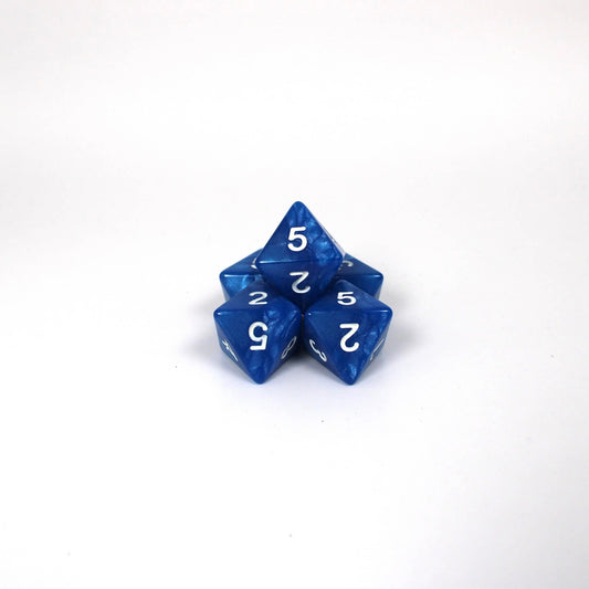 D8s (5) Pearl Blue dice