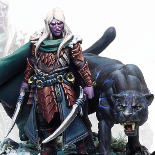 Drow Ranger & Panther D&D Miniature
