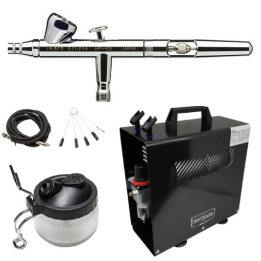 Iwata Eclipse HP.BS 0.35 Airbrush & TC910 Compressor Package