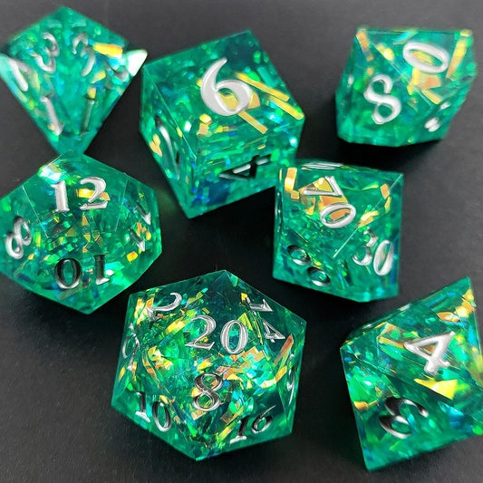 D&D Dice Set Sharp Edge - Green Celebration