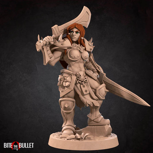 Human Barbarian Female D&D Miniature