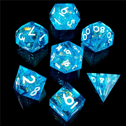 D&D Dice Set Sharp Edge - Ice Storm (White)