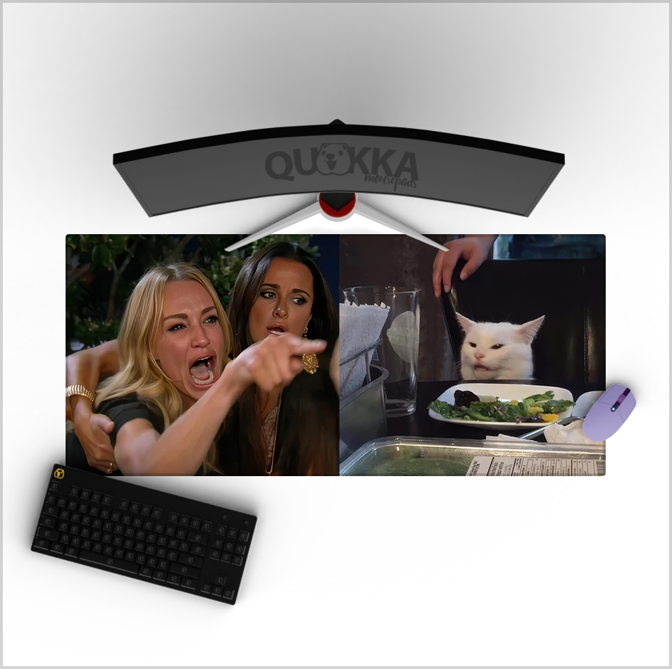 Lady Yells at Cat - meme Deskmat Playmat Mousepad