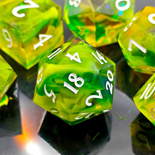 D&D Dice Set Sharp Edge - Noxius Yellow (White)