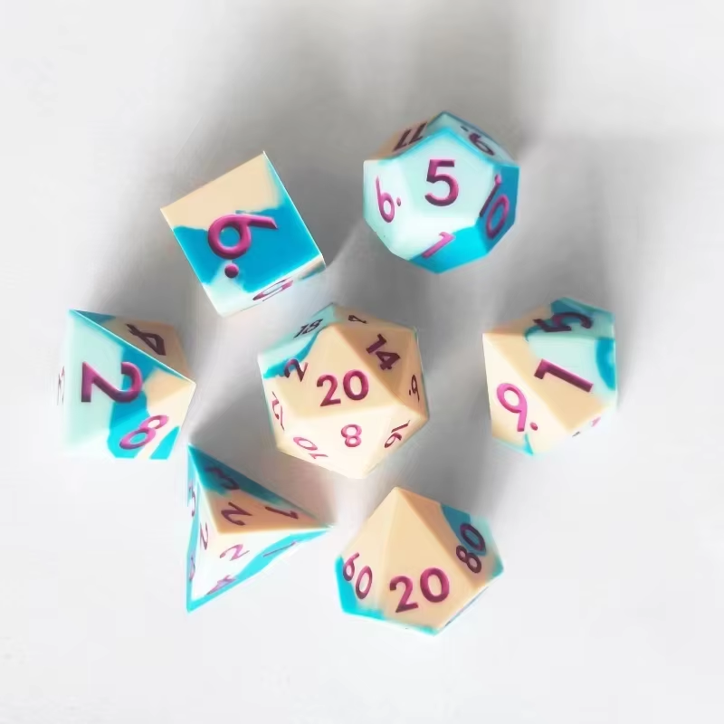 D&D Dice Set Silicone - Peaches and Dreams (Purple)