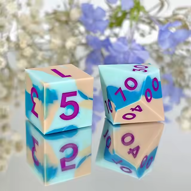 D&D Dice Set Silicone - Peaches and Dreams (Purple)