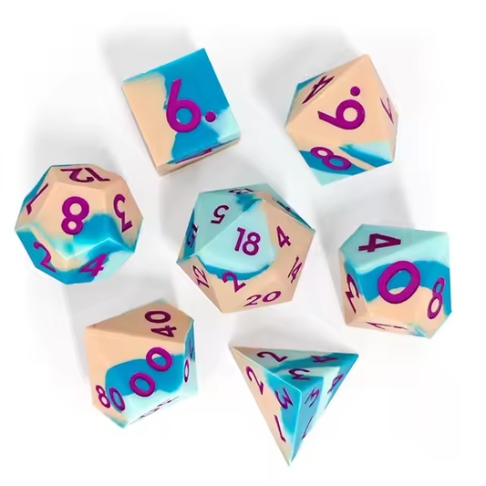 D&D Dice Set Silicone - Peaches and Dreams (Purple)