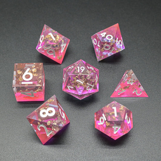 D&D Dice Set Sharp Edge - Pixie Pink (White)