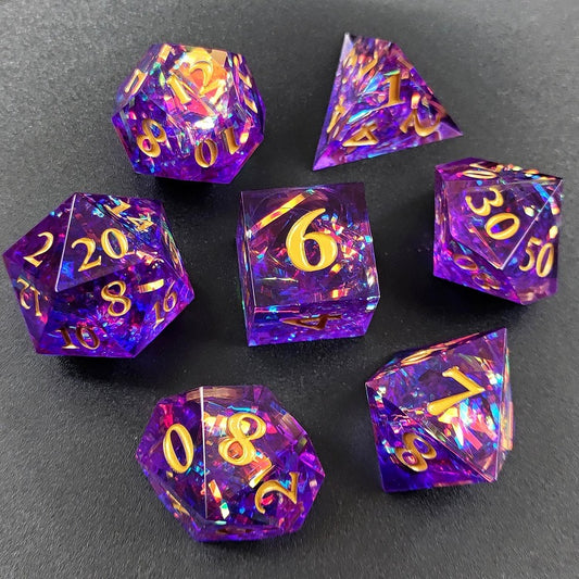 D&D Dice Set Sharp Edge - Purple Celebration