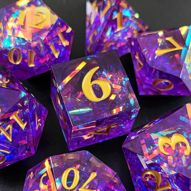 D&D Dice Set Sharp Edge - Purple Celebration