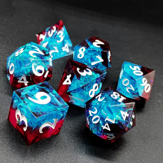 D&D Dice Set Sharp Edge -  Red tide