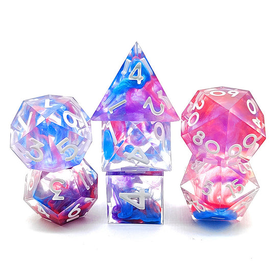 D&D Dice Set Sharp Edge - Riot Clear (Gold)