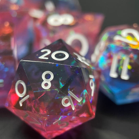 D&D Dice Set Sharp Edge - Bubblegum Blaze (White)