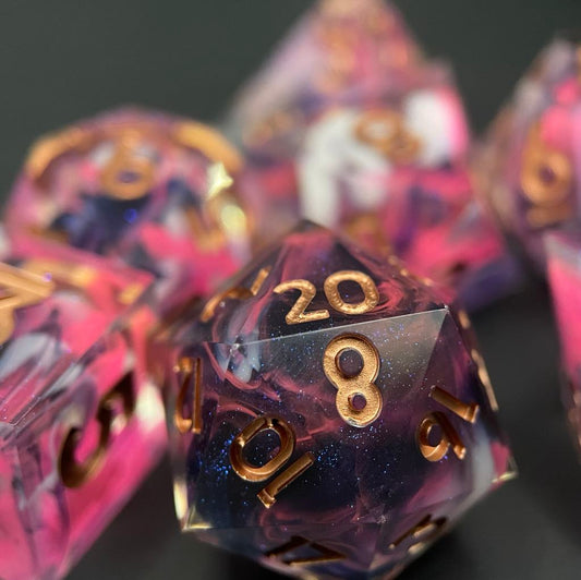 D&D Dice Set Sharp Edge - Cotton Candy (Bronze)