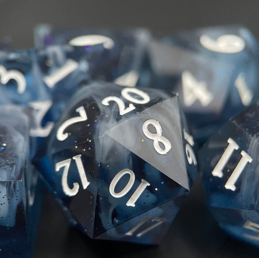 D&D Dice Set Sharp Edge - Stormy Sea (White)