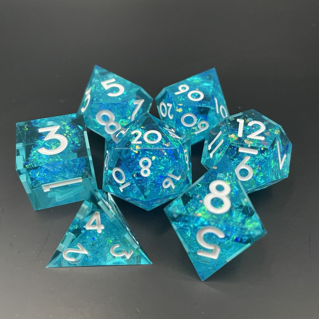 D&D Dice Set Sharp Edge - Underwater (White)
