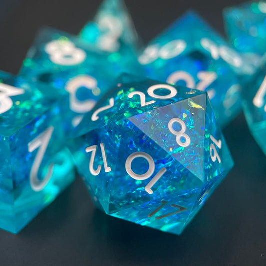 D&D Dice Set Sharp Edge - Underwater (White)