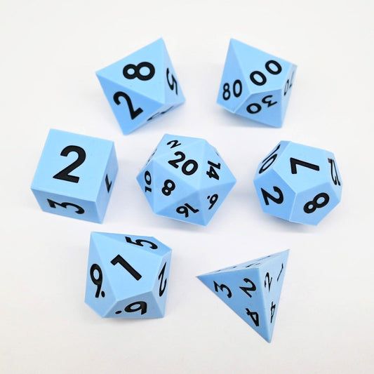 D&D Dice Set Silicone - Sky Blue (Black)