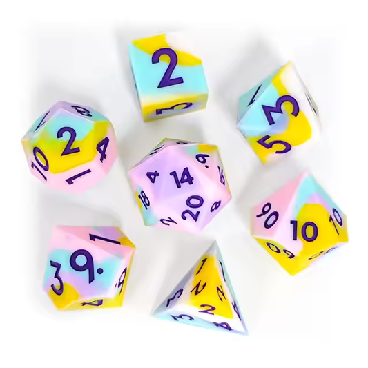 D&D Dice Set Silicone - Sunrise Sorbet (Violet)