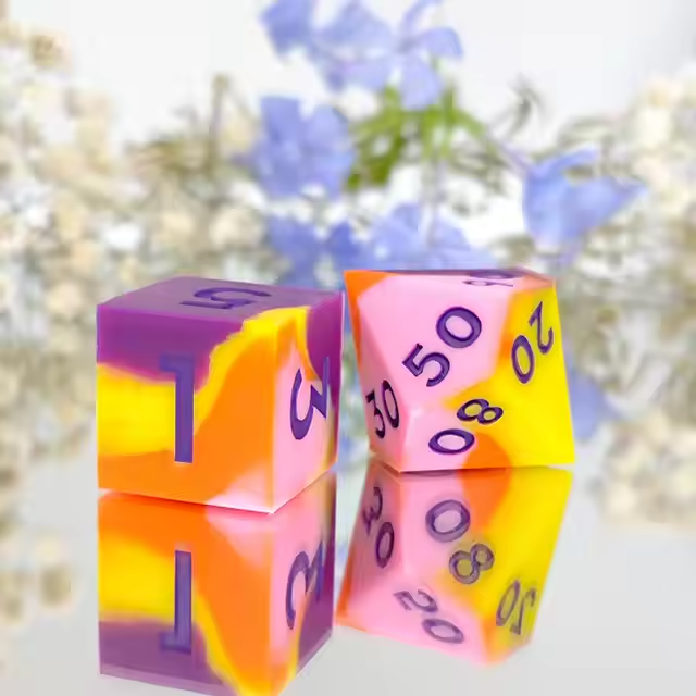 D&D Dice Set Silicone - Sunset Whimsy (Violet)