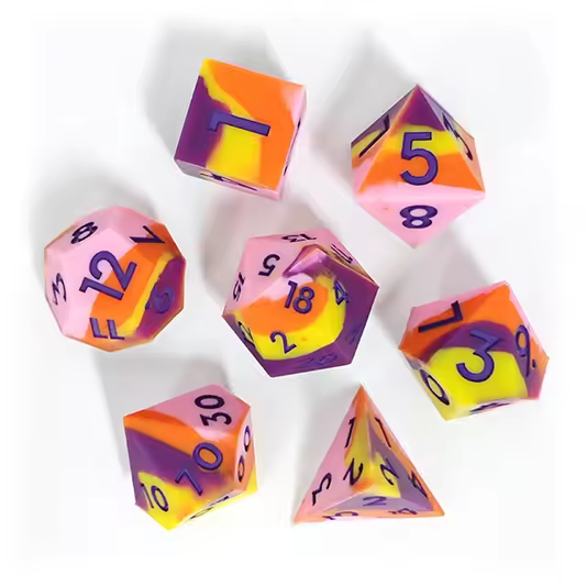 D&D Dice Set Silicone - Sunset Whimsy (Violet)