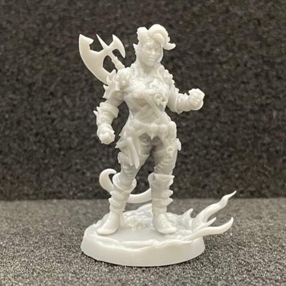 Tiefling Barbarian Female D&D Miniature