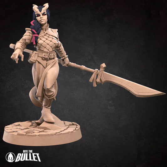 Tiefling Fighter Female D&D Miniature
