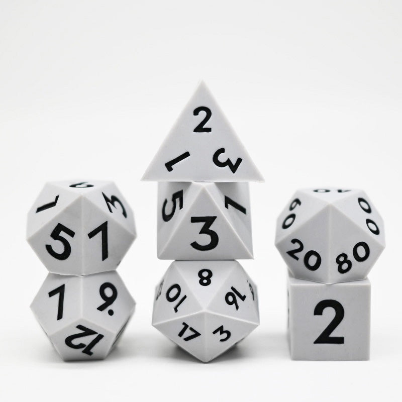 D&D Dice Set Silicone - Light Grey (Black)