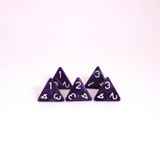 D4s (5) Pearl Purple dice