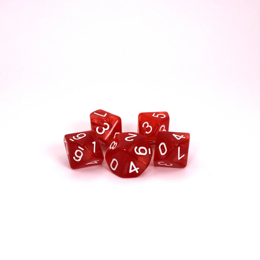 D10s (5) Pearl Red dice