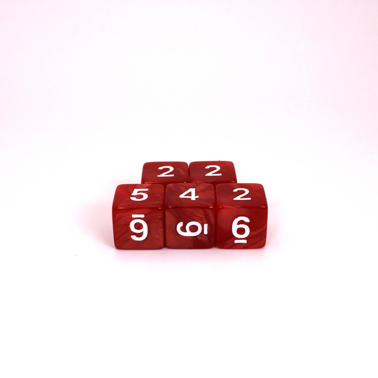 D6s (5) Pearl Red dice