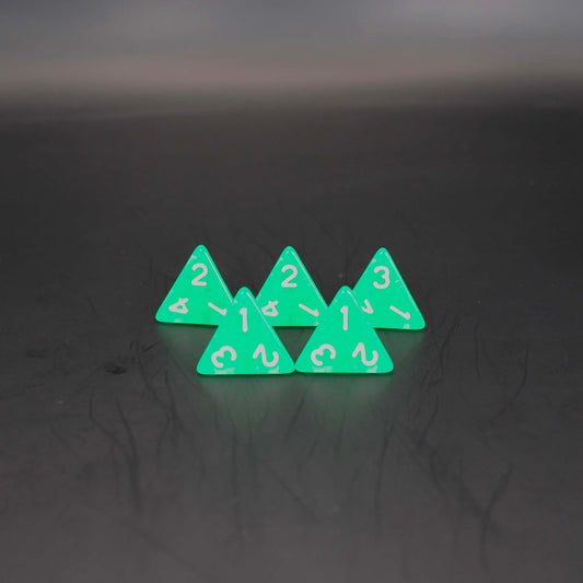 D4s (5) Transparent Green dice