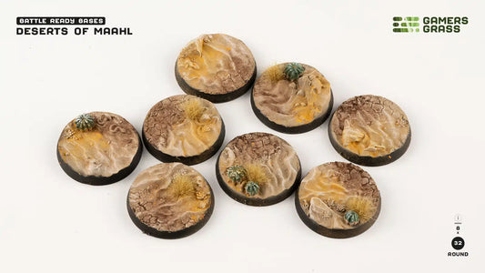 Deserts of Maahl Bases Round 32mm (x8)