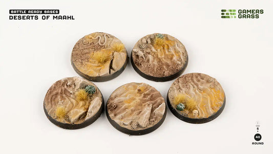 Deserts of Maahl Bases Round 40mm (x5)