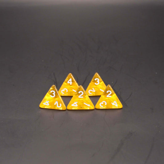 D4s (5) Transparent Yellow dice
