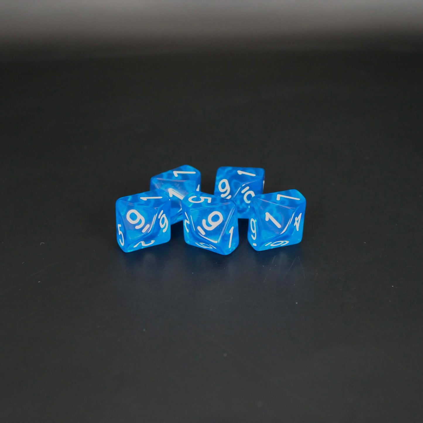 D10s (5) Transparent Blue dice