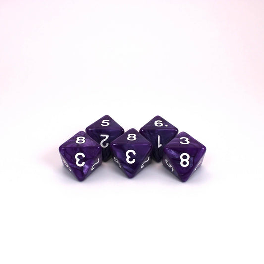 D8s (5) Pearl Purple dice