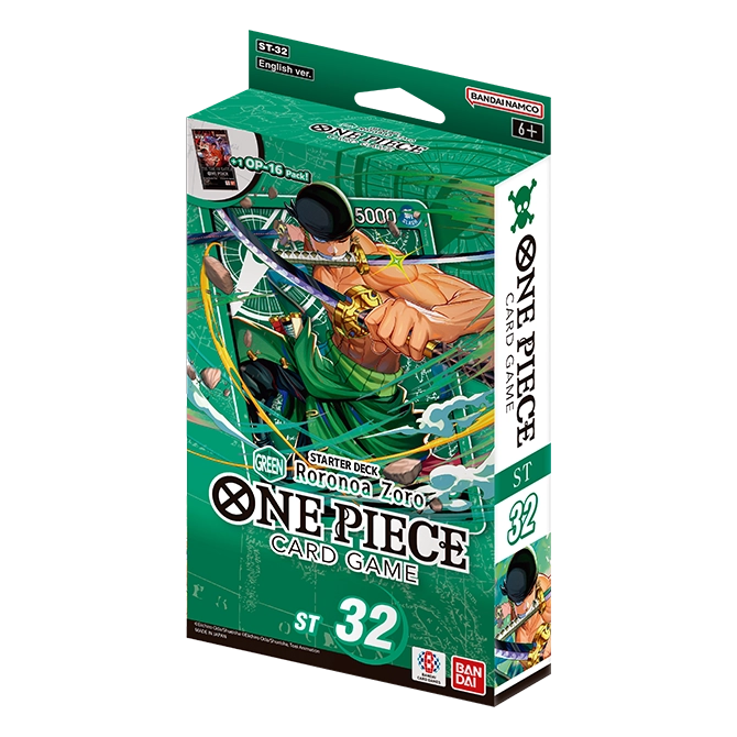 One Piece Card Game: Starter Deck Display – GREEN Roronoa Zoro [ST-32] (Preorder)