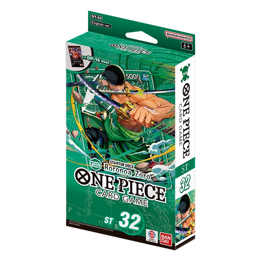 One Piece Card Game: Starter Deck Display – GREEN Roronoa Zoro [ST-32]