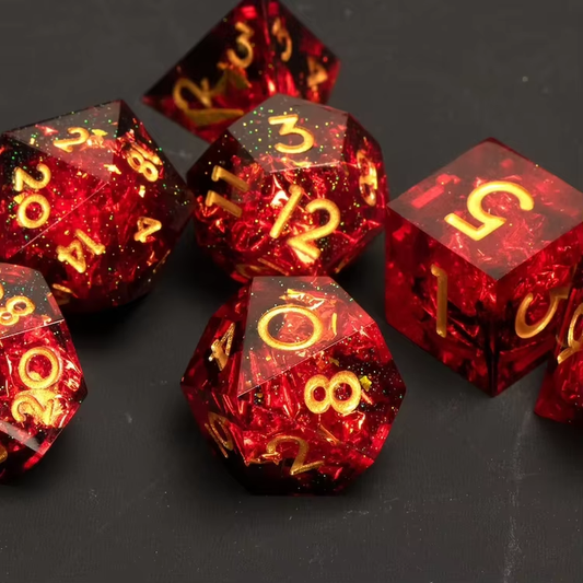 D&D Dice Set Sharp Edge - Infernal Majesty (Gold)