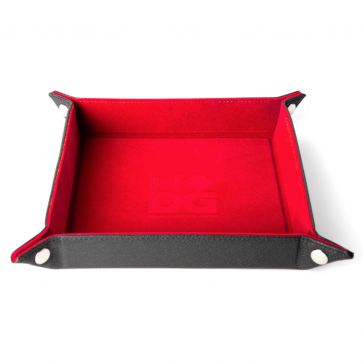Fold Up Velvet Dice Tray w/ PU Leather Backing: Red