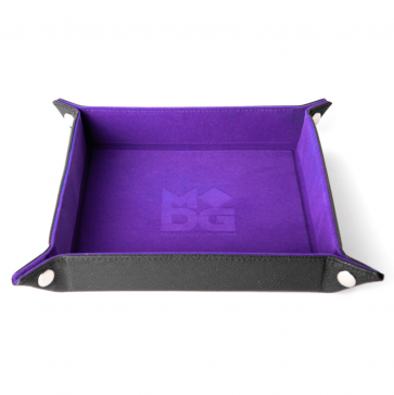 Fold Up Velvet Dice Tray w/ PU Leather Backing: Purple