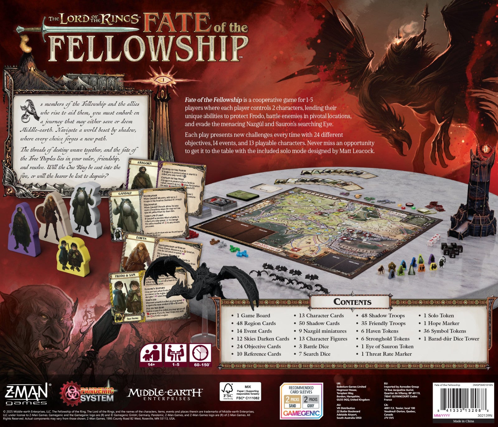 The Lord of the Rings Fate of the Fellowship - A Pandemic System Game ...