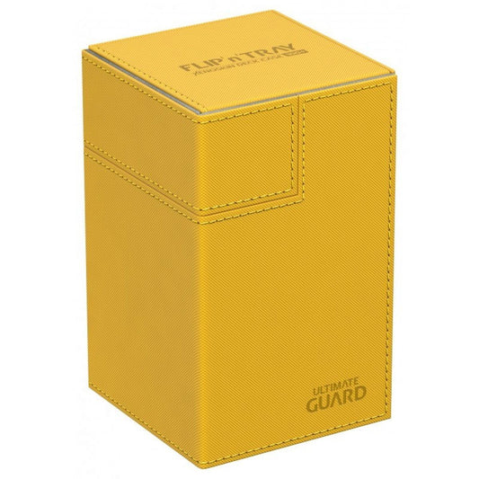 Ultimate Guard Flip n Tray Deck Case 100+ Standard Size XenoSkin Amber  Deck Box