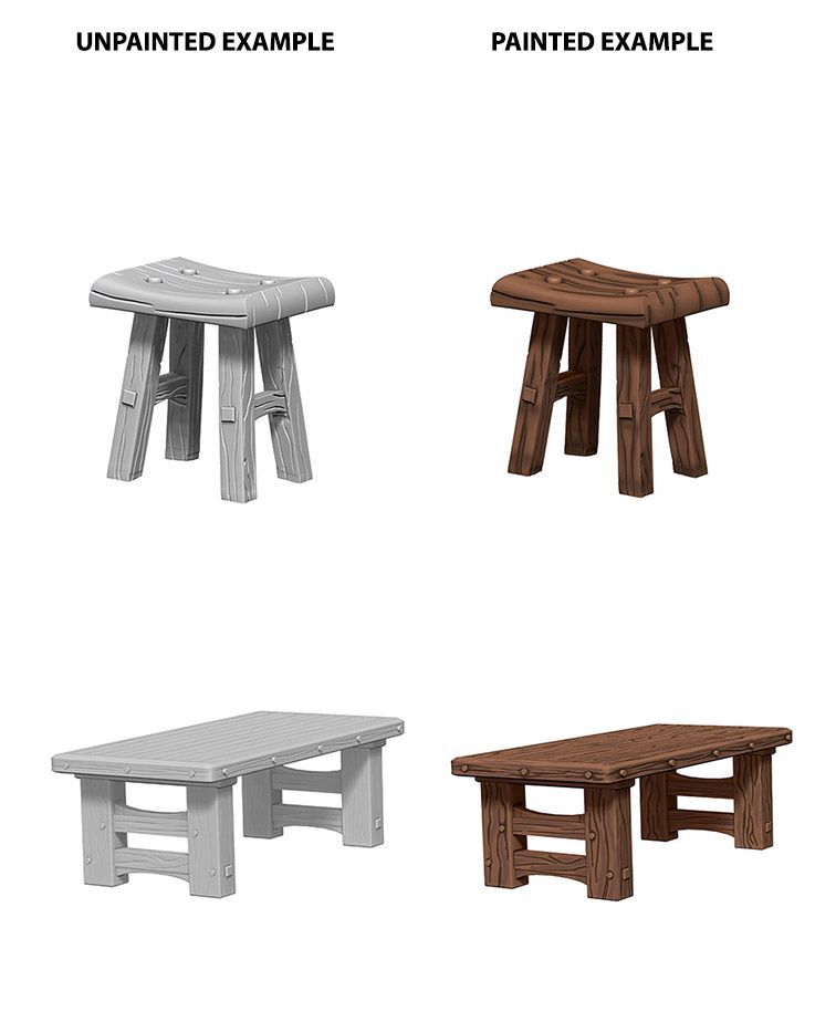 Wooden Table & Stools