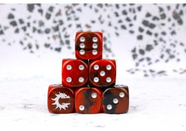 Conquest Logo on Red and Black Dice "First Blood" (Special Order)