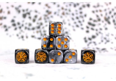 Dweghom Faction Dice on Gray swirl Dice (Special Order)